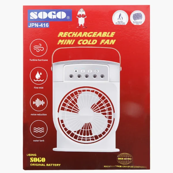 Sogo Rechargeable Mini Cold fan 54 - Image 3