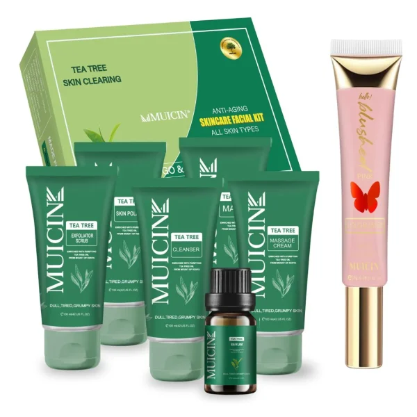 Muicin Tea Tree Clear Clean Facial Kit Pink Blusher Tube 43